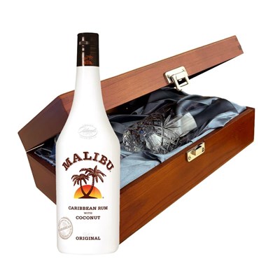 Malibu Caribbean Rum In Luxury Box With Royal Scot Glass